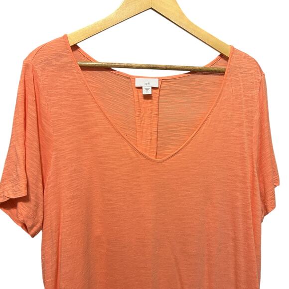 J Jill Women Tunic‎ Top XL Orange Slub Knit Tee Minimal Resort Coastal Beachy - Picture 8 of 8